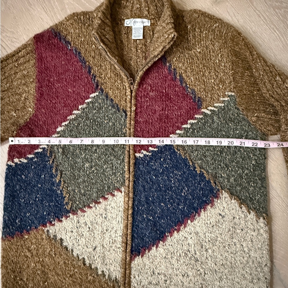 Vintage Cardigan full zip Dressbarn chunky Sweater size 14-16 - Picture 4 of 7